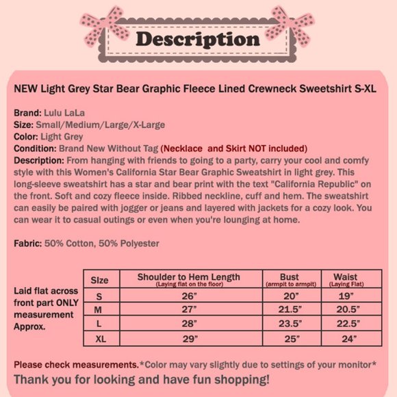 NEW Grey Star California Fleece Lined Sweatshirts - Picture 10 of 10